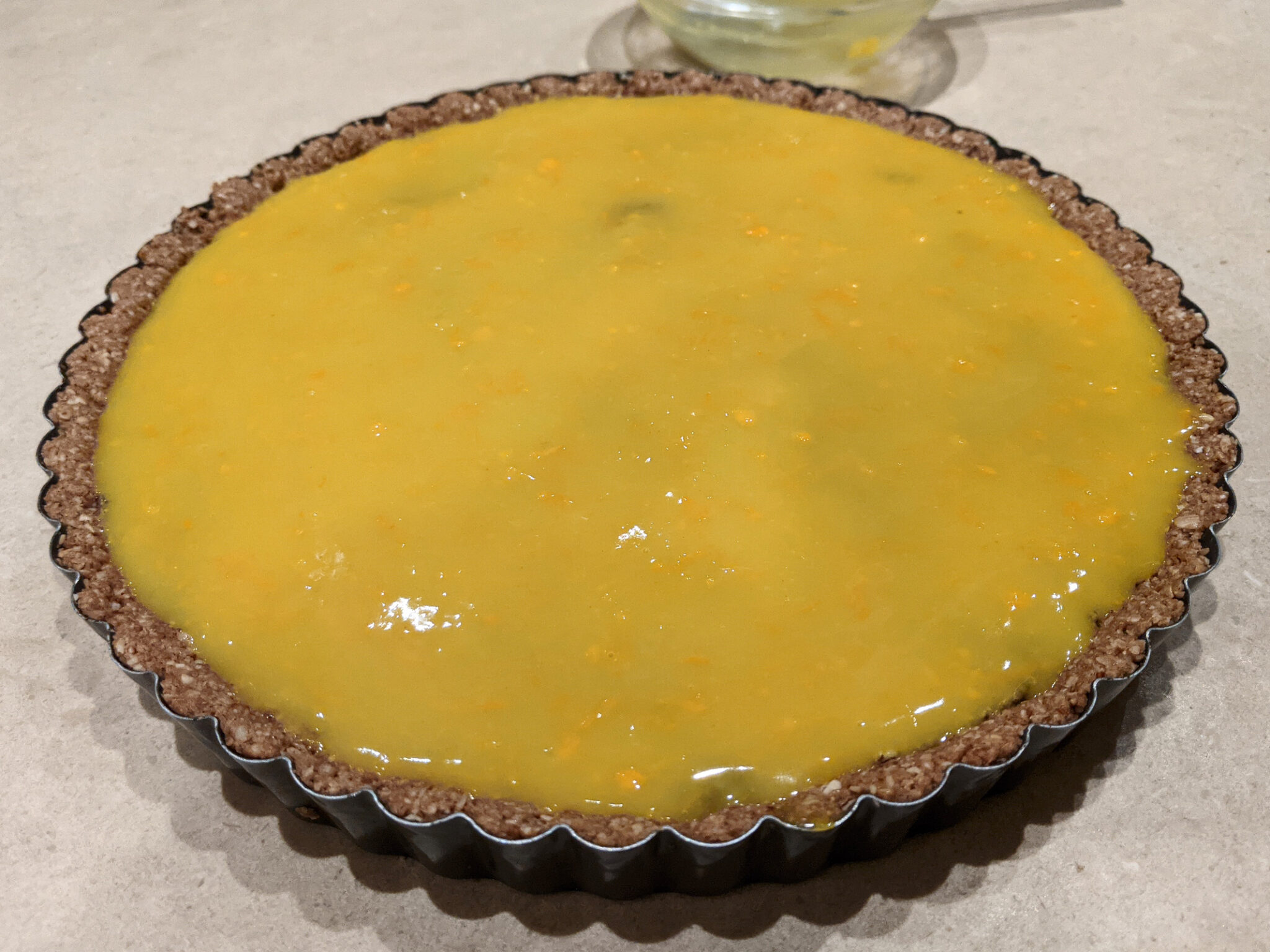 Orange Poppy Seed Tart Recipe and a cup of coffee